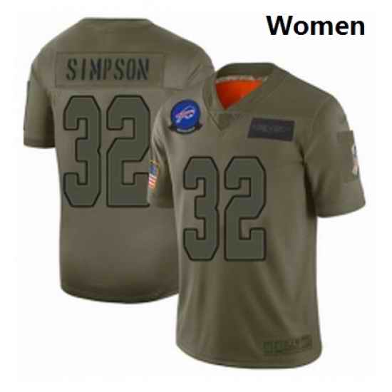 Womens Buffalo Bills 32 O J Simpson Limited Camo 2019 Salute to Service Football Jersey